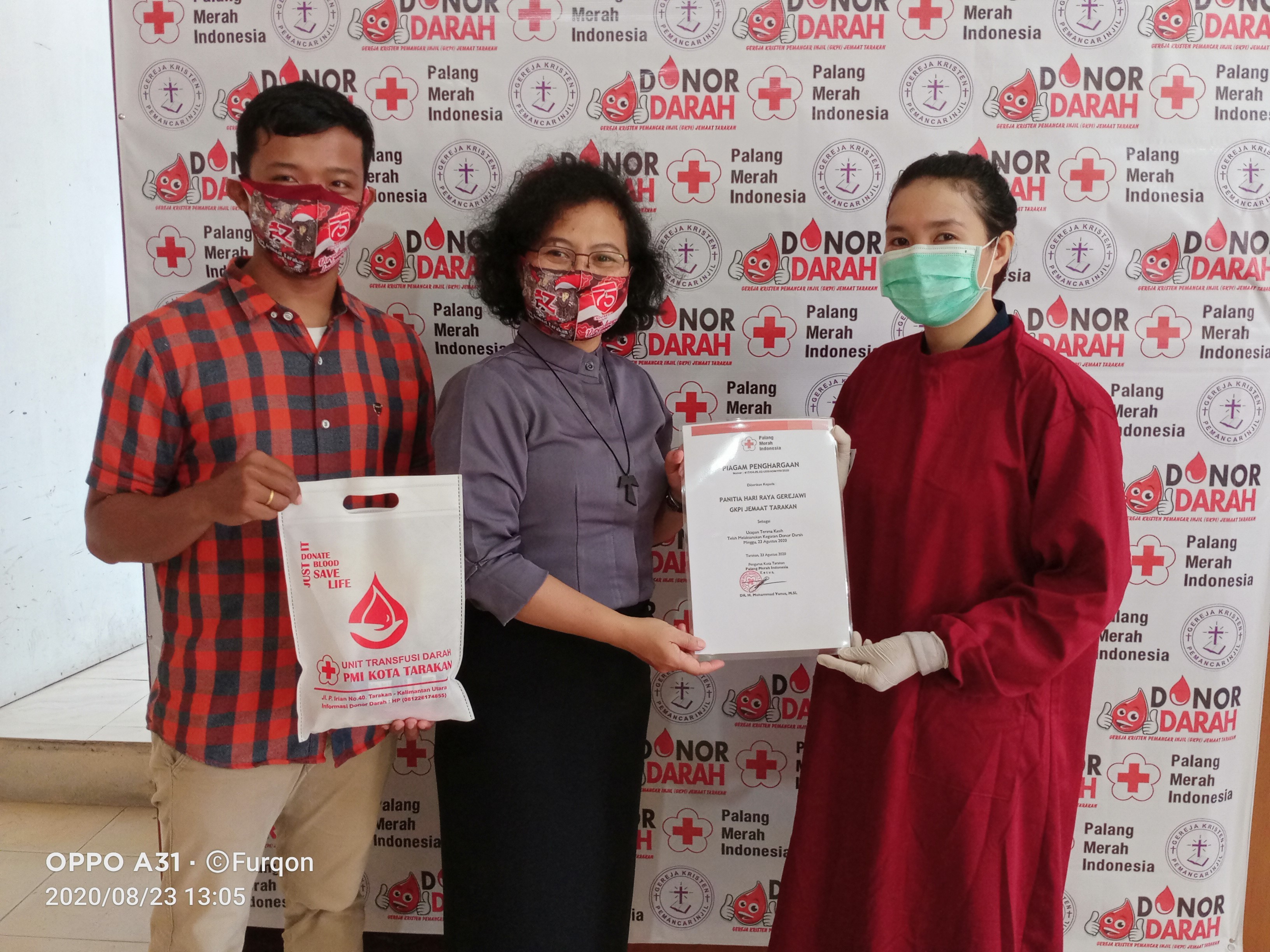 Bakti Sosial donor darah yang diadakan oleh GKPI Tarakan