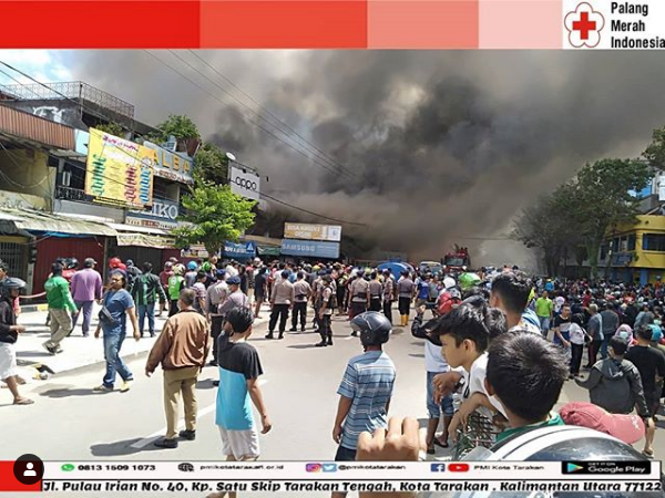 Kebakaran di Jl. Yos Sudarso, Kompleks Pasar Batu Tarakan