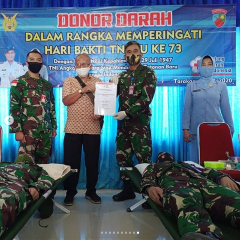 Kegiatan Donor Darah UUD PMI Kota Tarakan Dengan  Komando Operasi Pangkalan TNI Angkatan Udara Anang