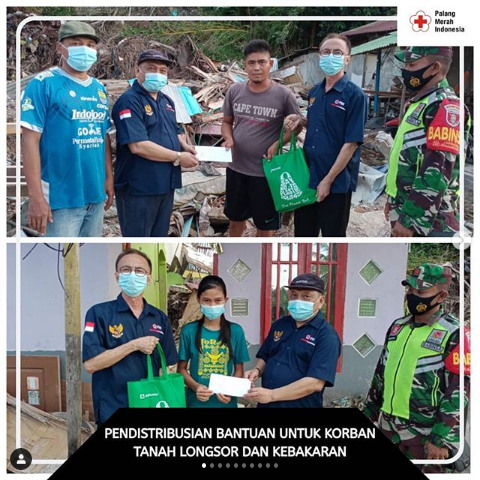Pendistribusian Bantuan Untuk Korban Bencana Tanah Longsor Dan Kebakaran